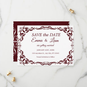 Burgunder Papel Picado Mexikanische Hochzeit  Save The Date