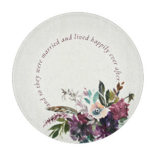 Burgunder Pracht Aquarell Floral Elfenbein Hochzei Schneidebrett