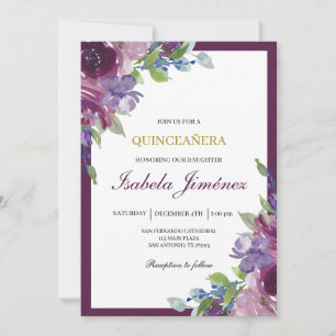 Burgunder-Quinceañera-Einladung Einladung