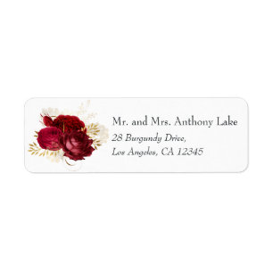 Burgunder Red and Gold Vintage Shabby-Rose Hochzei