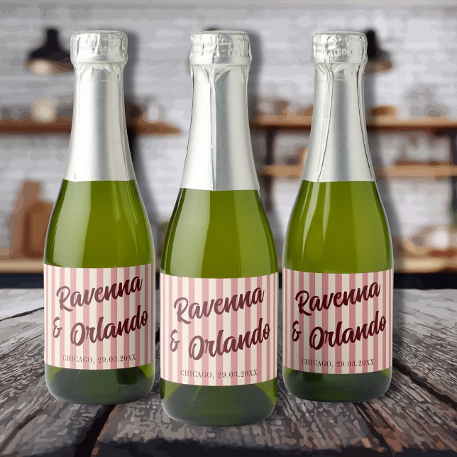 Burgunder-Retro-Rosé-Hochzeitsstreifen (Von Creator hochgeladen)