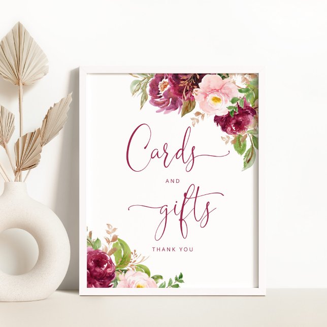 Burgunder Rosa Goldfolie Karten und Geschenke Poster (Von Creator hochgeladen)