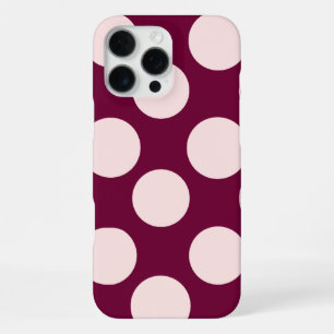 Burgunder-Rosa-Punkte-Handyhülle iPhone 16 Pro Max Hülle