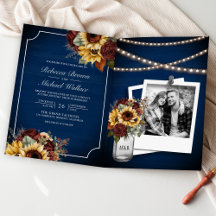Burgunder-Rosen Sonnenblume Marineblau QR-Code Hoc