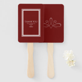 Burgunder, rot-weiße Handfächer