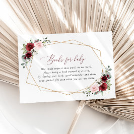 Burgunder rote Blume, rosa Blume, Bücher für Baby Begleitkarte