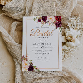 Burgunder Rotröschendusche Einladung