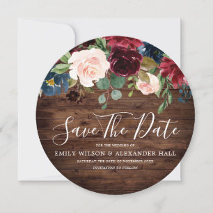 Burgunder Rotwein Rustikale Holz Hochzeit Save The Date