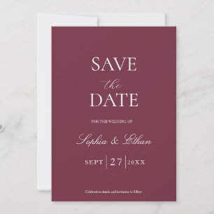 Burgunder Save-the-Date-Einladung Einladung