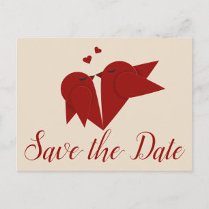 Burgunder Save The Date Liebesvogel Hochzeitsverlo Postkarte