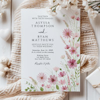 Burgunder Schimmer Wildblumen Hochzeit