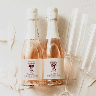Burgunder-Schleifen-Hochzeitsdusche-Mini-Champagne