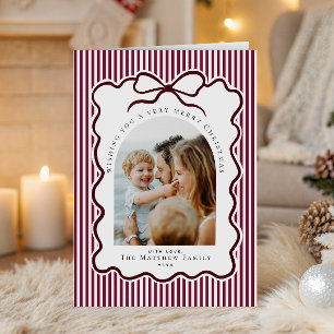 Burgunder Schöne Familie Foto Weihnachten