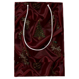 Burgunder Seidenoptik-Diamant Mittlere Geschenktüte