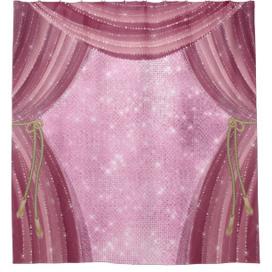 Burgunder-Sheer-Rosa-Glitter-Glam Duschvorhang