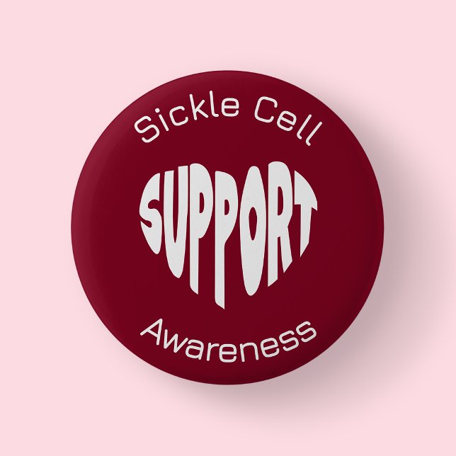 Burgunder-Sichelzellen-Bewusstseins-Button Button (Sickle Cell Awareness Badge)