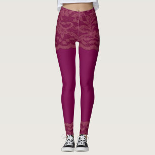 Burgunder Spitze   Leggings