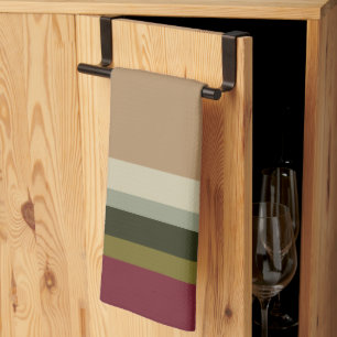 Burgunder Streifen mit grünem Olivenöl Geschirrtuch