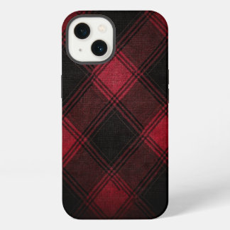 Burgunder-Tartan iPhone 13 Hülle