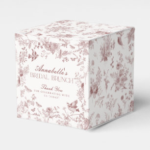 Burgunder Toile Blumen Hochzeits-Brunch-Geschenkbo Geschenkschachtel