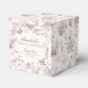 Burgunder Toile Blumen Hochzeitsdusche Geschenkbox Geschenkschachtel