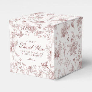 Burgunder Toile De Jouy Blumen Dessert Favor Boxen Geschenkschachtel