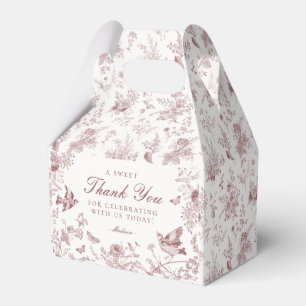 Burgunder Toile De Jouy Blumen Dessert Geschenk Sc Geschenkschachtel
