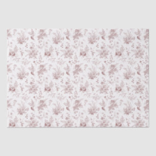 Burgunder Toile de Jouy Vintage Blumenmuster Chino Seidenpapier