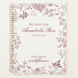 Burgunder Toile Jouy Vintage Floral Mein Erstes Ja Planer