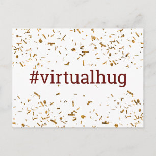 Burgunder Virtuelle Umarmung Hashtag Gold Falsche  Postkarte