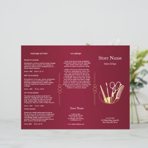 Burgunder-Wein & Gold-Schönheitssalon Trifold-Bros