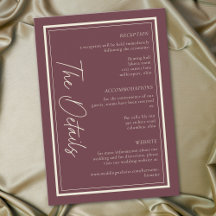 Burgunder Wein Minimalistischer Rahmen Hochzeit