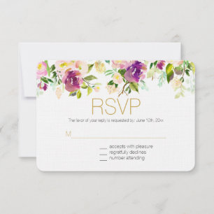 Burgunder Wein und Rosa UAWG RSVP Karte