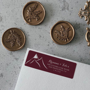 Burgunder Weiße Berg Rücksendeetikett