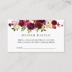 Burgunder-Windelraffle-Karte Visitenkarte