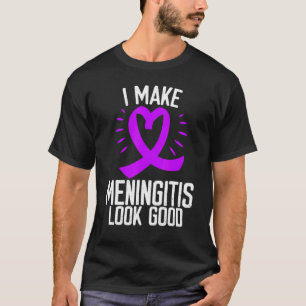 Burgunderband Meningitis-Bewusstsein Gut Überleben T-Shirt