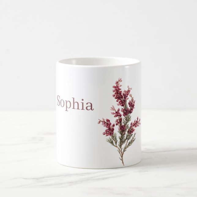 Burgunderblumen Personalisiert Kaffeetasse (Mittel)