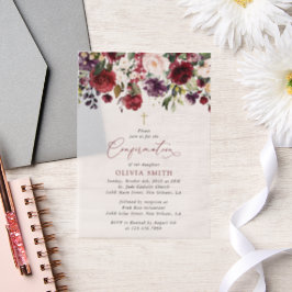 Burgunderblumen, rosa Blumen, Boho, Konfirmation