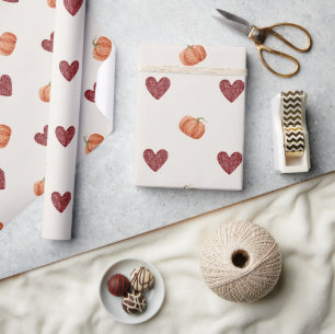 Burgunderherzpumpkins Weihnachten (jeder Anlass) Geschenkpapier