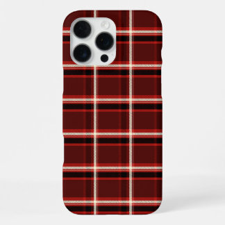 Burgunderkarierter Handyhülle | Klassisches Tartan iPhone 16 Pro Max Hülle