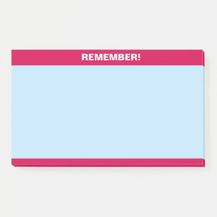 Burgunderkopf auf hellblauer Erinnerungsnotiz Post-it Klebezettel