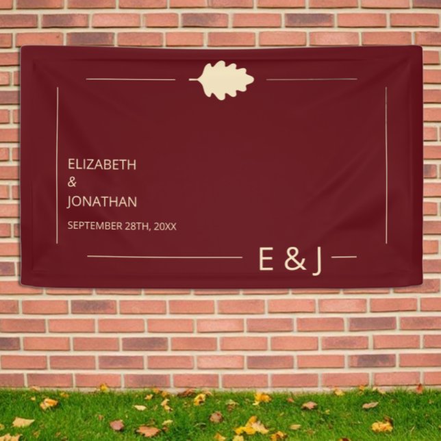 Burgunderne Hochzeit im Herbst Banner (Von Creator hochgeladen)