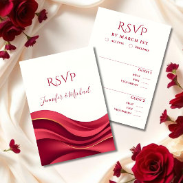 Burgunderne Hochzeit Moderne RSVP Karte