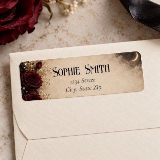 Burgunderrose Dark Romance Hochzeit-Rücksendeadres