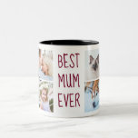 Burgunderrot | Beste Mama je Tasse für benutzerdef<br><div class="desc">Burgundrot | Gib es als Geschenk an deine Mutter! Foto Grid Handgeschriebener Text Zwei-Tonen-Kaffee-Tasse Beste Mama je kundenspezifische Foto-Tasse</div>