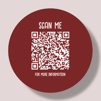 Burgunderrot | Business QR Code Scannable Runder Aufkleber