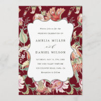 Burgunderrot | Tropische Fantasie Boho Blumenhochz