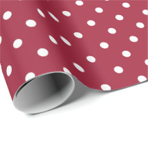 Burgunderrot | White Polka Dot Wrapping Paper