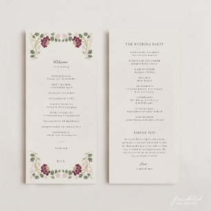 Burgunderrote Art Nouveau Hochzeit Programm