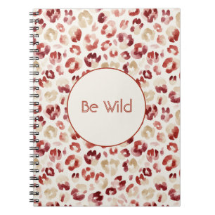 Burgunderrote Creme Leoparden Be Wild Notizblock